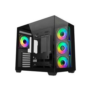 Cooler Master Elite 681 Midi-Tower PC-Gehäuse Schwarz 4 Vorinstallierte LED Lüfter, Seitenfenster