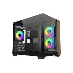 Cooler Master Elite 481 Mini-Tower PC-Gehäuse Schwarz 3 Vorinstallierte LED Lüfter, Seitenfenster