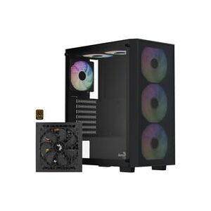 AeroCool B509A Flow-G-BK-v1, mit Netzteil Aero 650, Tower-Gehäuse