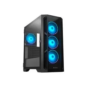 Chieftec GA-01B-TG-OP Midi-Tower PC-Gehäuse Schwarz Lüftersteuerung, LCS Kompatibel, 4 vorinstallierte Lüfter,