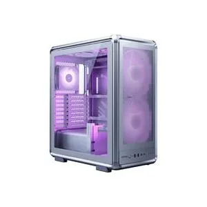 Cooler Master MasterFrame 500 Mesh AR Midi-Tower PC-Gehäuse Silber 3 Vorinstallierte LED Lüfter, Seitenfenster,