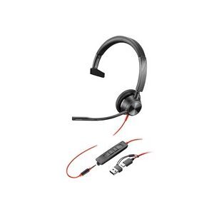 HP Poly Blackwire C3315 On Ear Headset kabelgebunden Mono Schwarz Mikrofon-Rauschunterdrückung, Noise Cancelling