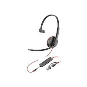 HP Poly Blackwire 3215 Monaural USB-C-Headset + 3,5 mm-Stecker + USB-C/A-Adapter