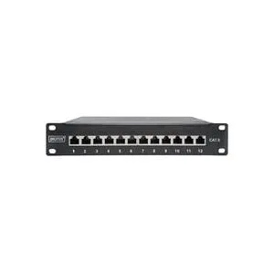 Digitus DN-91612S 12 Port Netzwerk-Patchpanel 254 mm (10) CAT 6 1 HE Mehrfarbig Bestückt