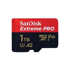 SanDisk - Ext PRO microSDXC +SDAdapt /s (microSDXC, 1000 GB, U3, UHS-I), Rot Bunt, 1 TB