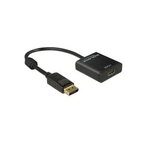 Delock DisplayPort / HDMI Adapterkabel DisplayPort Stecker, HDMI-A Buchse 0.20 m Schwarz 62607 vergoldete Steckkontakte