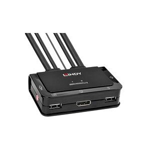 LINDY - 42344 TastaturVideoMaus (KVM)-Switch Rack-Einbau Schwarz