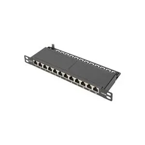 Digitus DN-91612S-SL-EA 12 Port Patch-Panel 254 mm (10) CAT 6a 0.5 HE Mehrfarbig Bestückt