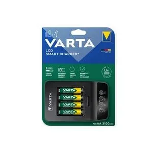 Varta LCD Smart Charger+ 4x 56706 Rundzellen-Ladegerät NiMH Micro (AAA), Mignon (AA)