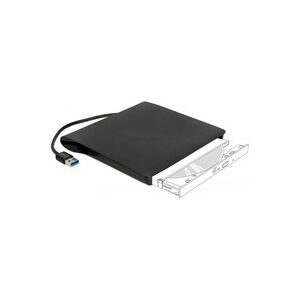Delock Externes Gehäuse für 5.25? Ultra Slim SATA Laufwerke 9,5 mm zu USB Typ-A Stecker, Laufwerksgehäuse