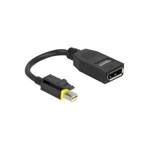 DeLock - Adapter MiniDisplayPort-DisplayPort 8K/60Hz, Einrastfunktion, Schwarz, One Size
