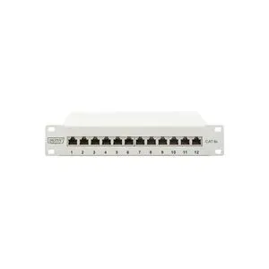 Digitus DN-91612S-EA-G 12 Port Netzwerk-Patchpanel 254 mm (10) CAT 6a 1 HE Mehrfarbig Bestückt