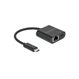 Delock Adapter USB-C > Gigabit LAN, mit PD Anschluss