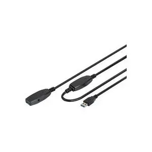 Digitus USB-Kabel USB 3.2 Gen1 USB-A Stecker, USB-A Buchse 10.00 m Schwarz Geschirmt, doppelt geschirmt DA-73105