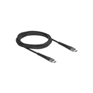 Delock USB 2.0 Kabel, USB-C Stecker > USB-C Stecker mit verlängertem Knickschutz