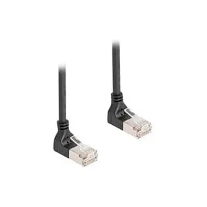 Delock Patchkabel RJ-45 Cat.6a S/FTP, Slim 90° gewinkelt