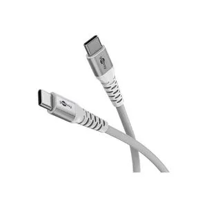 Goobay Supersoftes USB 2.0 Textilkabel, USB-C Stecker > USB-C Stecker