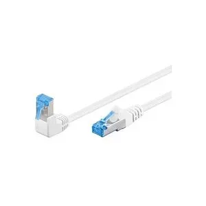 Goobay Patchkabel Cat.6a S/FTP (PiMF), 1x 90° gewinkelt