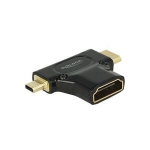 Delock HDMI-A Buchse > HDMI-Mini C + HDMI-Micro D Stecker, Adapter