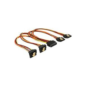 Delock SATA 15Pin > 2x gewinkelt (unten) + 2x gerade, Kabel