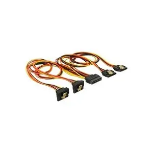 Delock SATA 15Pin > 2x gewinkelt (unten) + 2x gerade, Kabel