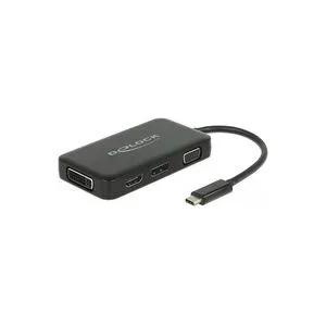 DeLock - multiadapter usb-c - dp/dvi-d/hdmi/vga, Schwarz