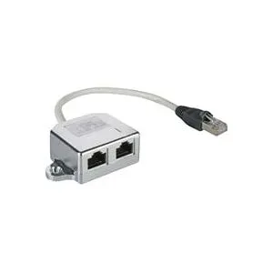 Goobay RJ45 Netzwerk Y-Adapter CAT 5 [1x RJ45-Stecker - 2x RJ45-Buchse] 0 mm Metallic-Silber