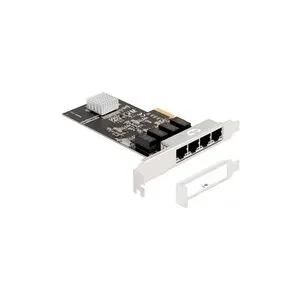 Delock PCIe x4 auf 4 x RJ45 Gbit, LAN-Adapter