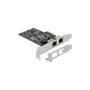 Delock PCI Express x2 Karte auf 2 x RJ45 2,5 Gigabit LAN RTL8125, LAN-Adapter