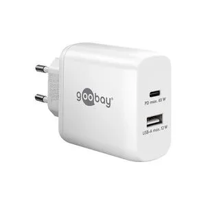 Goobay USB-C Dual-Schnellladegerät, PD, GaN, 65 Watt