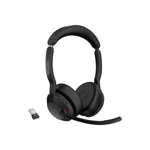 Jabra Evolve2 55 Link 380/390a UC Stereo On Ear Headset Bluetooth® Stereo Schwarz Mikrofon-Rauschunterdrückung, Noise