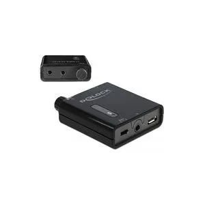 Delock Tragbarer Stereo Kopfhörer-Verstärker mit zwei Ausgängen und Bass-Boost