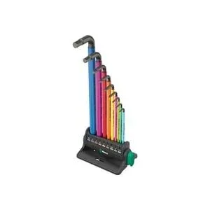 Wera 950/9 Hex-Plus Multicolour 3 Innen-Sechskant Winkelschraubendreher-Set 1.5 mm, 2 mm, 2.5 mm, 3 mm, 4 mm, 5 mm, 6