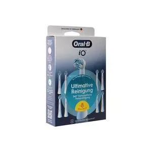 Oral-B iO Ultimative Reinigung 8er Billboard Aufsteckbürsten – Ersatzbürste/Zahnpflege Zubehör – weiss