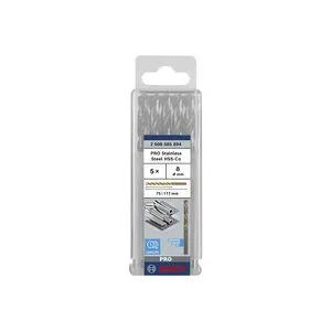 Bosch Accessories 2608585894 HSS Metall-Spiralbohrer 8 mm Gesamtlänge 117 mm Cobalt DIN 338 Zylinderschaft 5 St.