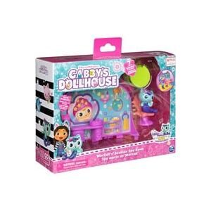 Gabby's Dollhouse Deluxe Room Spielset, Wellness Raum mit Meerkätzchen (engl. MerCat), Möbelstücken und thematischem Zubehör