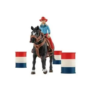 Schleich - 42576 Barrel Racing mit Cowgirl, Multicolor