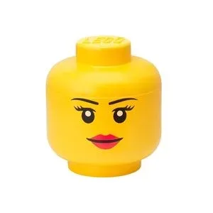 Room Copenhagen - LEGO stapelbarer Aufbewahrungskopf Mädchen, L, Gelb