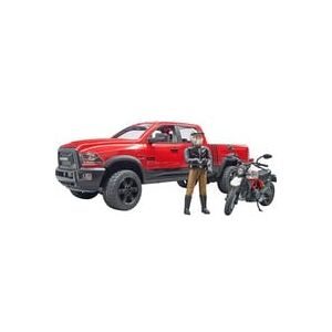 Bruder RAM 2500 Power Wagon mit Ducati Desert Sled und Fahrer, Modellfahrzeug