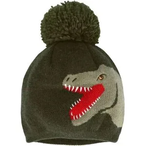 Winter-Strickmütze mit Bommel Dino