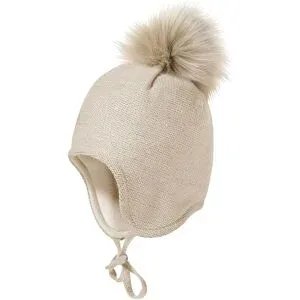 Winter-Strickmütze Glitzer Fake Fur