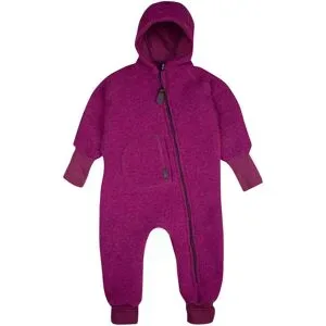 Wollwalk-Overall mit Kapuze und Klappbündchen