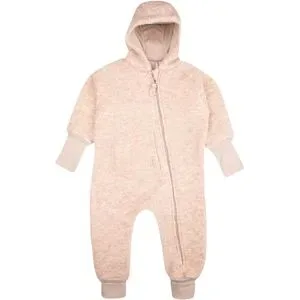 Wollwalk-Overall mit Kapuze und Klappbündchen