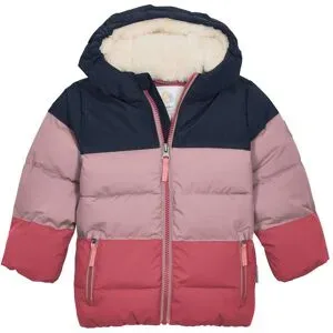 Steppjacke mit Kapuze und Plüschfutter Colorblock