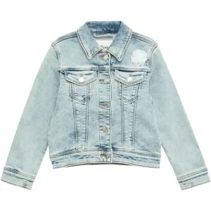 Jeansjacke Tüll-Blume