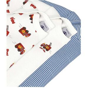 Petit Bateau 3er-Pack Bodys langarm Ringel Feuerwehr natur   mehrfarbig