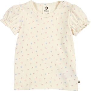 T-Shirt mit Puffärmel Blumen Rippqualität