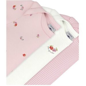 Petit Bateau 3er-Pack Bodys kurzarm Ringel Erdbeeren rosa   natur