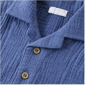 Noppies Musselin-Hemd kurzarm mit Tasche blau