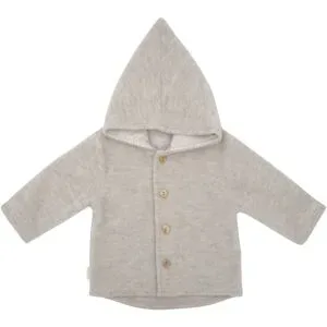 Wollfleece-Jacke mit Kapuze